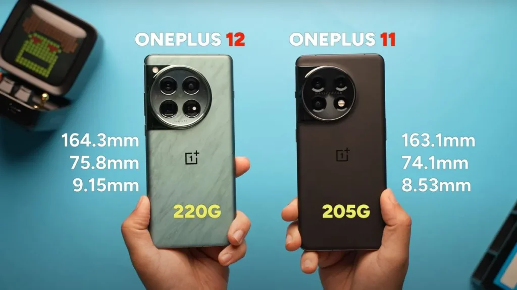 OnePlus 12 vs OnePlus 11 Size Comparison