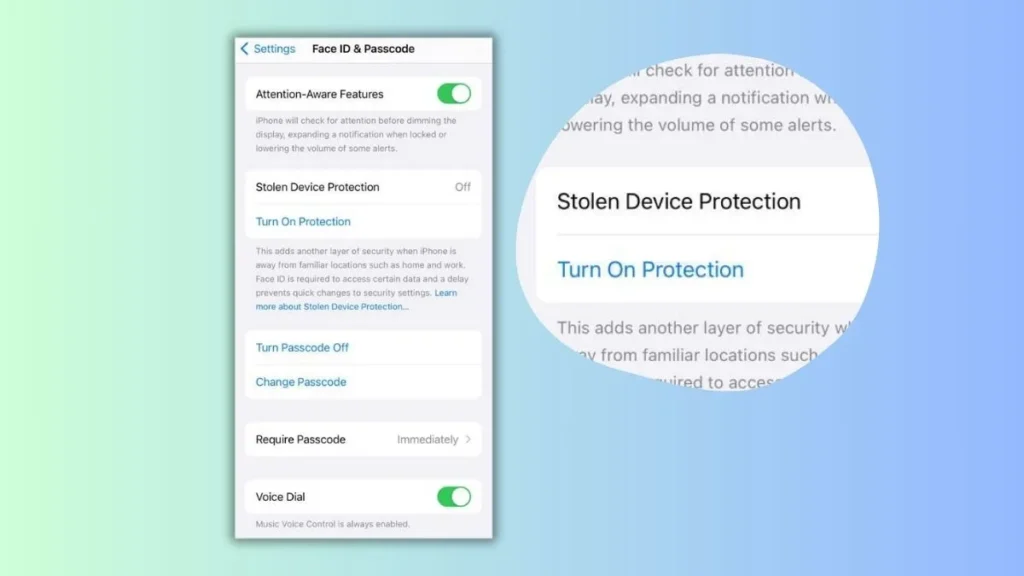 Stolen Device Protection Feature on iPhone